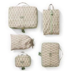 5 Piece Block Print Packing Cube Set | 3 -Grocery Store 5 piece block print packing cube set 1 c