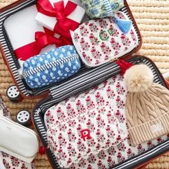 Block Print Travel Pouch Set | 3 -Grocery Store 5 piece block print packing cube set c 9