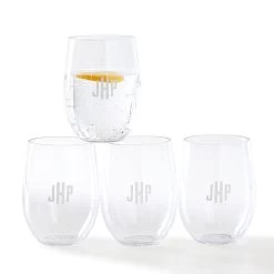 Outdoor Stemless Wine Glasses | 10 -Grocery Store acrylic entertaining gift set c 3