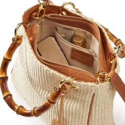Bamboo Elisabetta Raffia Crossbody  | 3 -Grocery Store bamboo elisabetta raffia crossbody c 2