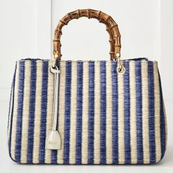 Bamboo Elisabetta Striped Raffia Handbag | 1 -Grocery Store bamboo elisabetta striped raffia handbag c 4