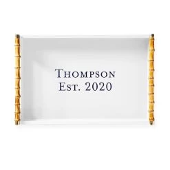 Flamingo Happy Hour Gift Set | 1 -Grocery Store bamboo lacquer serving tray c