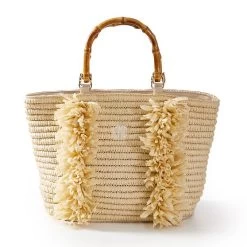 Bamboo Straw Fringe Beach Bag | 1 -Grocery Store bamboo straw fringe beach bag c 2