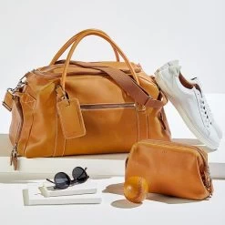 Baseball Leather Travel Pouch | 1 -Grocery Store baseball leather overnighter c