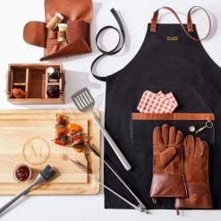 Waxed Canvas And Leather BBQ Apron | 2