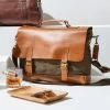 Beckett Waxed Canvas And Leather Messenger Briefcase | 2 -Grocery Store beckett waxed canvas and leather messenger briefcase c 3