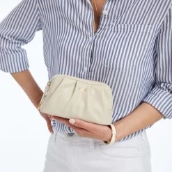 Bella Vegan Leather Ruched Pouch | 10