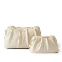 Bella Vegan Leather Ruched Pouch Set | 5 -Grocery Store bella vegan leather ruched pouch set 1 c