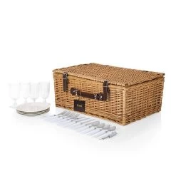 Belmont Picnic Basket, Set For 4 | 1 -Grocery Store belmont picnic basket set for 4 c 2