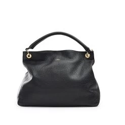 Black Handbag With Black-White Twill Shoulder Strap Set | 1 -Grocery Store black handbag with black leather chain shoulder strap set c 3