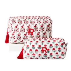 Block Print Travel Pouch Set | 3 -Grocery Store block print travel pouch set c 2