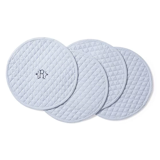 Blue Stripe Seersucker Placemats, Set Of 4 | 1 5 Blue Stripe Seersucker Placemats, Set Of 4 | 1 - Image 3