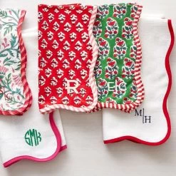 Bordered Scalloped Napkins, Set Of 4 | 3