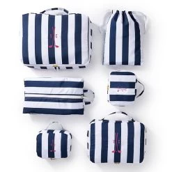Cabana Stripe 6 Piece Packing Cube Set | 3 -Grocery Store cabana stripe 6 piece packing cube set 2 c 1