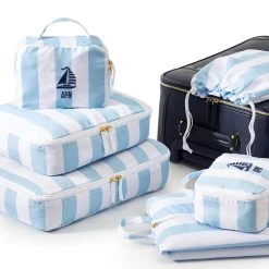 Cabana Stripe 6 Piece Packing Cube Set | 3 -Grocery Store cabana stripe 6 piece packing cube set 2 c