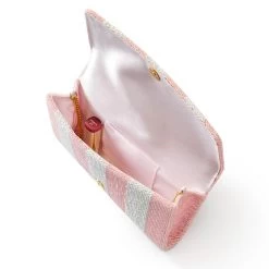 Cabana Stripe Beaded Foldover Crossbody Clutch | 2 -Grocery Store cabana stripe beaded foldover crossbody clutch 4 c