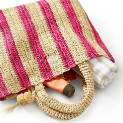Cabana Stripe Straw Beach Tote | 3 19 Cabana Stripe Straw Beach Tote | 3 -Grocery Store cabana stripe straw beach tote c 2