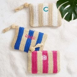 Cabana Stripe Straw Pouch | 3