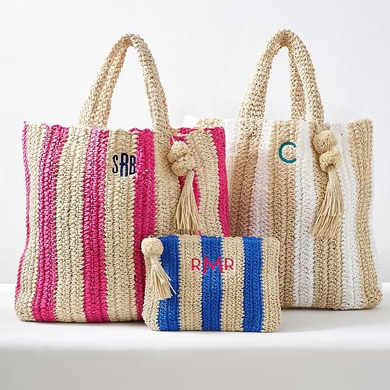 Cabana Stripe Straw Beach Tote | 3 9 Cabana Stripe Straw Beach Tote | 3 - Image 7