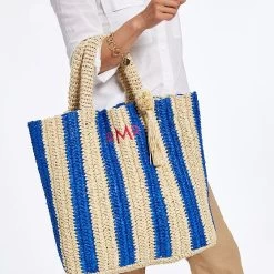 Cabana Stripe Straw Beach Tote | 3 17 Cabana Stripe Straw Beach Tote | 3 -Grocery Store cabana stripe straw tote and pouch set 4 c