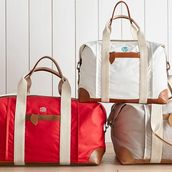 Canvas And Leather Weekender, Embroidered | 7 3 Canvas And Leather Weekender, Embroidered | 7