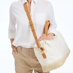 Canvas And Raffia Overnighter | 1 -Grocery Store canvas and raffia overnighter 1 c 2