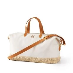 Canvas And Raffia Overnighter | 1 -Grocery Store canvas and raffia overnighter c 2