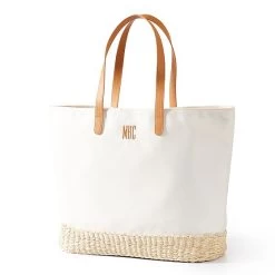 Canvas And Raffia Tote | 1 -Grocery Store canvas and raffia tote 1 c