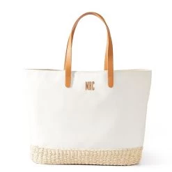Canvas And Raffia Tote | 1 -Grocery Store canvas and raffia tote 2 c