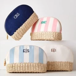 Canvas And Raffia Travel Cosmetic Case | 4