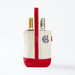 Canvas Double Wine Tote | 2 -Grocery Store canvas double wine tote c 1