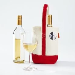 Canvas Double Wine Tote | 2 -Grocery Store canvas double wine tote c 2