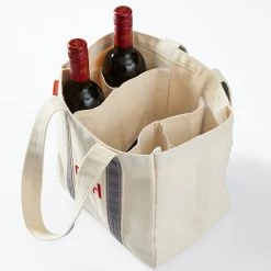 Canvas Four Bottle Wine Tote | 10 -Grocery Store canvas four bottle wine tote c 1