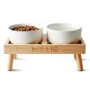 Ceramic Dog Bowls With Wooden Stand | 2 -Grocery Store ceramic dog bowls with wooden stand c