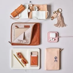 Leather Charger Roll Up | 8 -Grocery Store commute clutch printed c