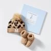 Cotton Cashmere Pom Pom Hat & Bootie Set | 9 -Grocery Store cotton cashmere pom pom hat bootie set c