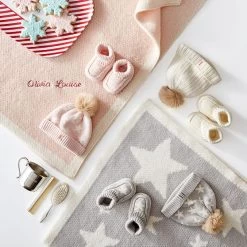 Cotton Cashmere Pom Pom Hat & Bootie Set | 9 -Grocery Store cotton cashmere pom pom hat bootie set c 3