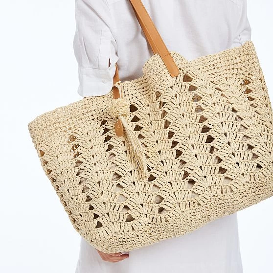 Crochet Straw Beach Tote | 2 8 Crochet Straw Beach Tote | 2 - Image 6