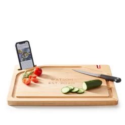 Cutting Board With Phone Stand & Knife Sharpener | 1