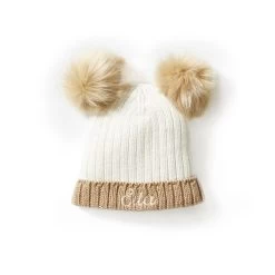 Double Pom Pom Baby Hat | 2 -Grocery Store double pom pom baby hat c 2