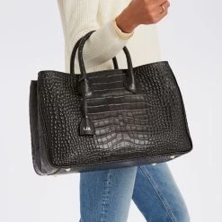 Elisabetta Croc Embossed Handbag | 3