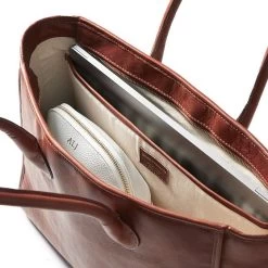 Elisabetta Leather Zip-Top Tote | 1 -Grocery Store elisabetta leather zip top tote c 1