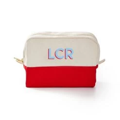 Embroidered Canvas Cosmetic Pouch | 4 -Grocery Store embroidered canvas cosmetic pouch c 3