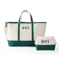 Embroidered Canvas Overnighter And Pouch Gift Set | 4 -Grocery Store embroidered canvas overnighter and pouch gift set c 3