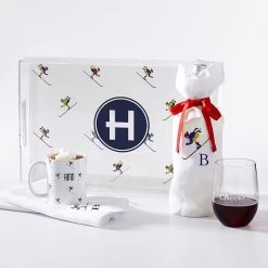 Embroidered Holiday Dinner Napkins, Set Of 4 | 3 -Grocery Store embroidered holiday wine gift bag c