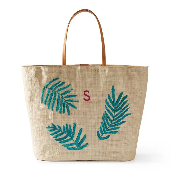 Embroidered Raffia Beach Tote | 2 4 Embroidered Raffia Beach Tote | 2 - Image 2