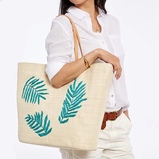 Embroidered Raffia Beach Tote | 2 5 Embroidered Raffia Beach Tote | 2 - Image 3