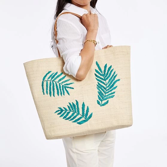 Embroidered Raffia Beach Tote | 2 9 Embroidered Raffia Beach Tote | 2 - Image 7