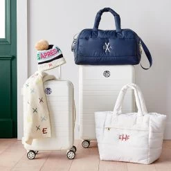 Lightweight Packable Puffer Tote | 7 -Grocery Store embroidered ski pom pom hat and scarf gift set c 2