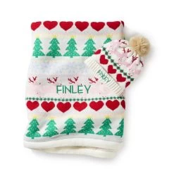 Fair Isle Baby Blanket And Hat Set | 1 -Grocery Store fair isle baby blanket and hat set 1 c